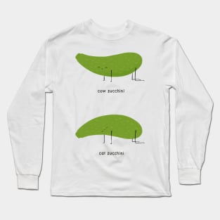 Cow cat zucchini Long Sleeve T-Shirt